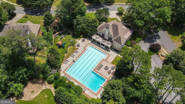 162 Daltree Ct, Marietta, GA 30068 - aerial view of a pool
