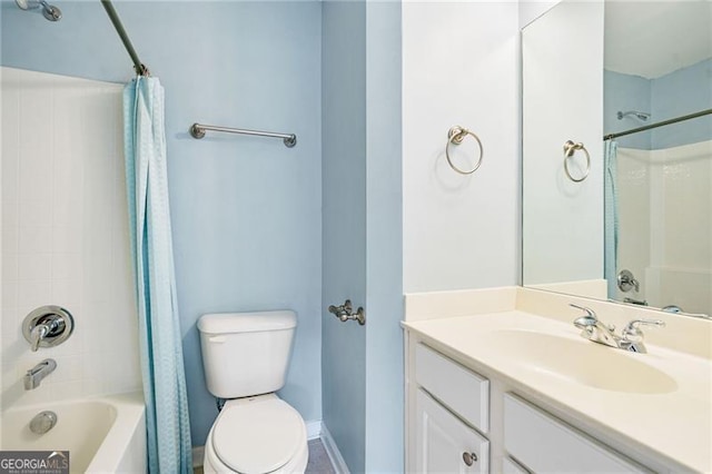 1210 Magnolia Park Cir, Cumming, GA 30040 - bathroom with vanity and shower / bathtub combination with curtain