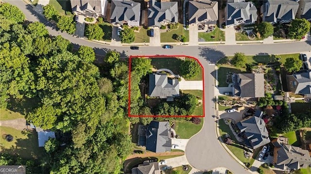 1210 Magnolia Park Cir, Cumming, GA 30040 - aerial view of residential area with property parcel outlined