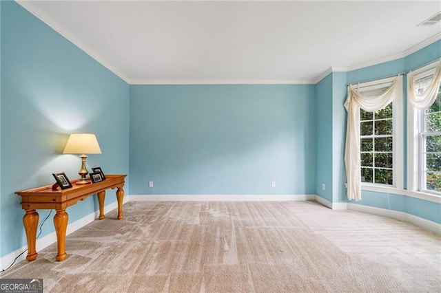 1210 Magnolia Park Cir, Cumming, GA 30040 - carpeted spare room with baseboards and ornamental molding