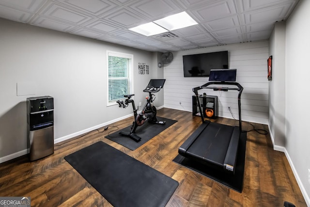 101 High Bluff Trl, Carrollton, GA 30116 - workout room featuring baseboards and wood finished floors
