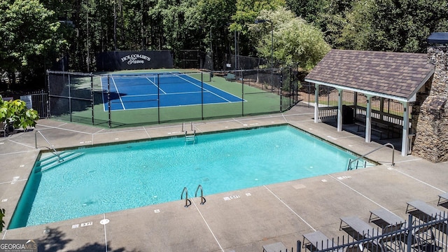 410 S Burgess Trl, Milton, GA 30004 - community pool featuring a tennis court