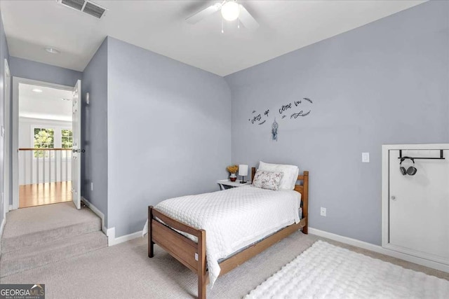 3400 Dencrest Ct SE, Smyrna, GA 30080 - bedroom featuring light carpet, baseboards, and a ceiling fan