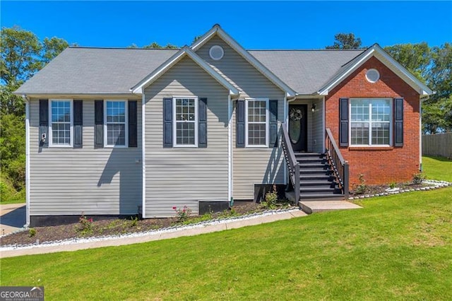 107 Timothy Ln, Bethlehem, GA 30620 - view of front facade with a front lawn and brick siding