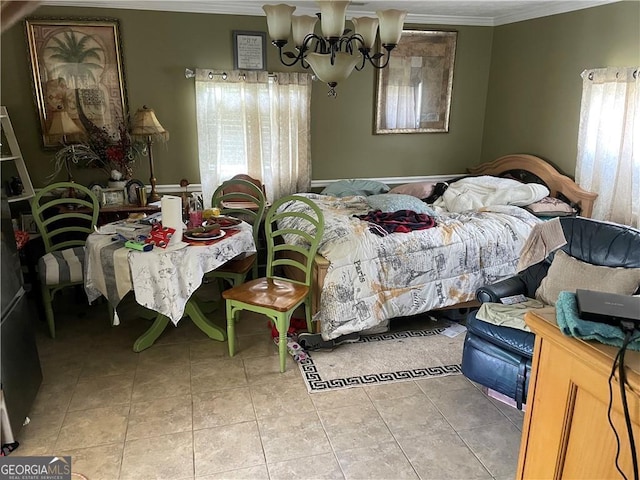 60 King Blvd, Mcdonough, GA 30253 - bedroom with a chandelier and crown molding