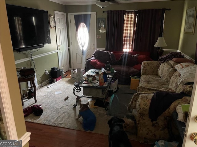 60 King Blvd, Mcdonough, GA 30253 - living area with wood finished floors and ornamental molding