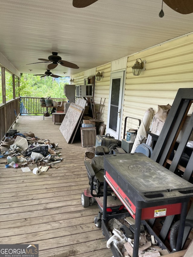 938 Mandeville Rd, Carrollton, GA 30117 - wooden terrace with ceiling fan
