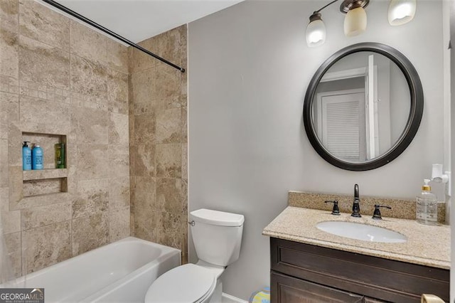 3271 Sutcliffe Rdg, Marietta, GA 30064 - bathroom with toilet, vanity, and shower / tub combination