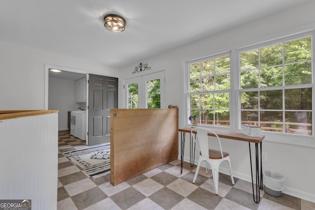 6290 Cascade Palmetto Hwy, Fairburn, GA 30213 - dining area featuring separate washer and dryer and light floors