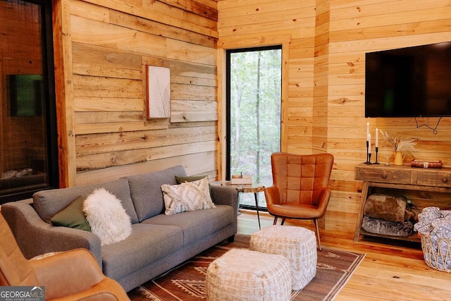 6290 Cascade Palmetto Hwy, Fairburn, GA 30213 - living room with wooden walls and wood finished floors