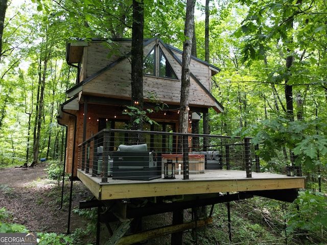 6290 Cascade Palmetto Hwy, Fairburn, GA 30213 - rear view of house featuring a wooden deck