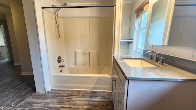 4326 Ga Highway 109, Molena, GA 30258 - full bath featuring wood finished floors, vanity, and  shower combination