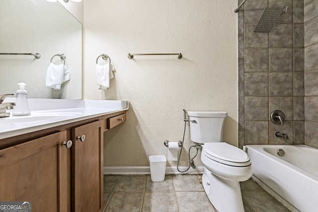 105 N River Dr Unit A, Atlanta, GA 30350 - bathroom featuring vanity, tile patterned flooring, and shower / bath combination