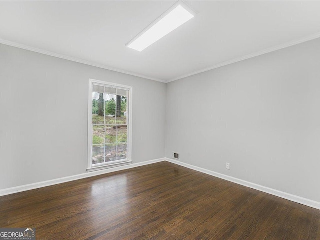 1110 Upper Hembree Rd, Roswell, GA 30076 - unfurnished room featuring ornamental molding, dark wood finished floors, and baseboards
