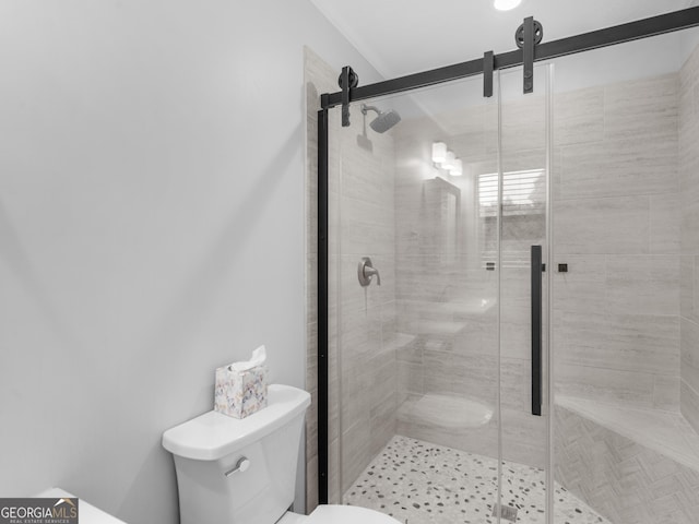 117 Thomas St, Griffin, GA 30224 - bathroom featuring toilet and a stall shower