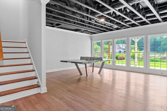 590 Arthur Rd, Canton, GA 30115 - recreation room with wood finished floors and baseboards