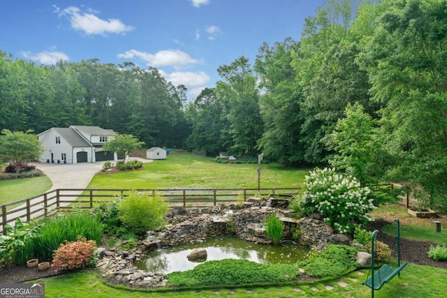 590 Arthur Rd, Canton, GA 30115 - view of yard featuring a small pond