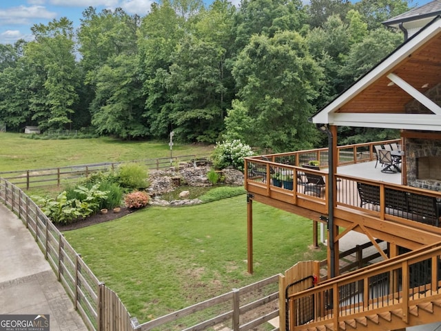 590 Arthur Rd, Canton, GA 30115 - view of yard with a wooden deck