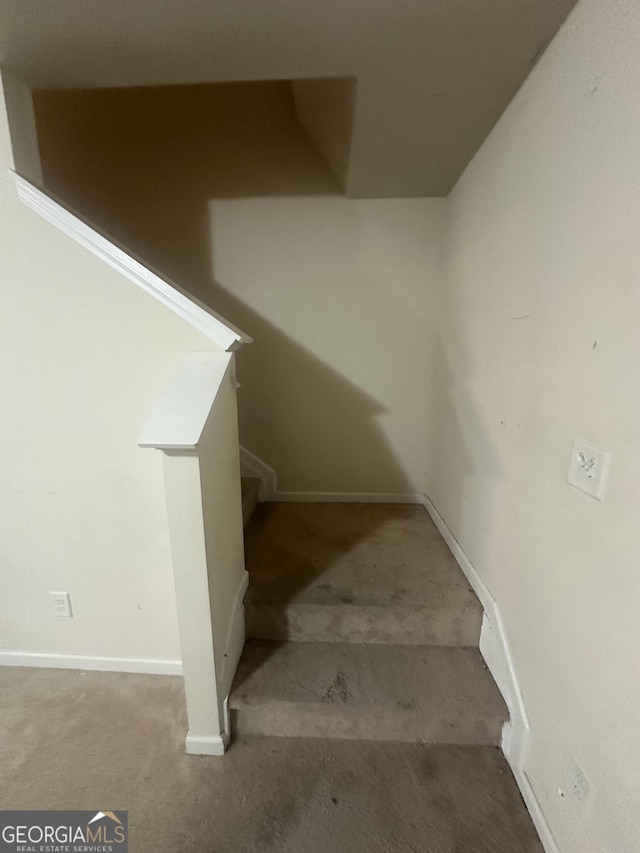 287 Ella Ct, Columbus, GA 31907 - staircase featuring carpet and baseboards