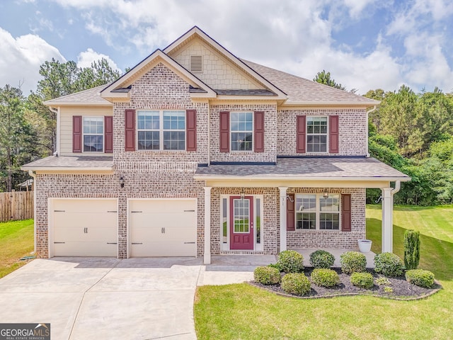 31 Blarneystone Way, Adairsville, GA 30103 - view of front of house with an attached garage, driveway, brick siding, and a shingled roof