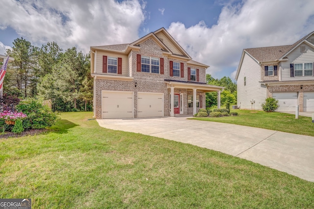31 Blarneystone Way, Adairsville, GA 30103 - craftsman-style house featuring brick siding, a garage, concrete driveway, and a front lawn