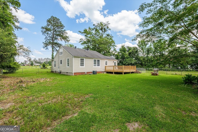 1055 Wrens Hwy, Thomson, GA 30824 - rear view of house featuring a wooden deck and crawl space