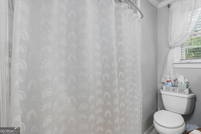 1055 Wrens Hwy, Thomson, GA 30824 - bathroom with toilet and crown molding