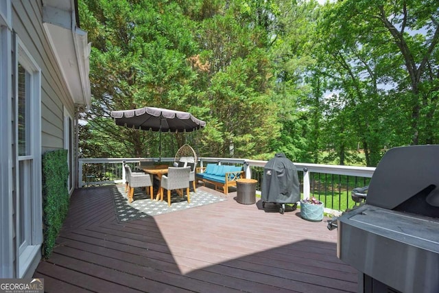 320 Ironhill Trce, Woodstock, GA 30189 - deck with outdoor dining area