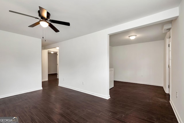 243 Mulkey Rd, Demorest, GA 30535 - empty room featuring a ceiling fan, dark wood finished floors, and baseboards