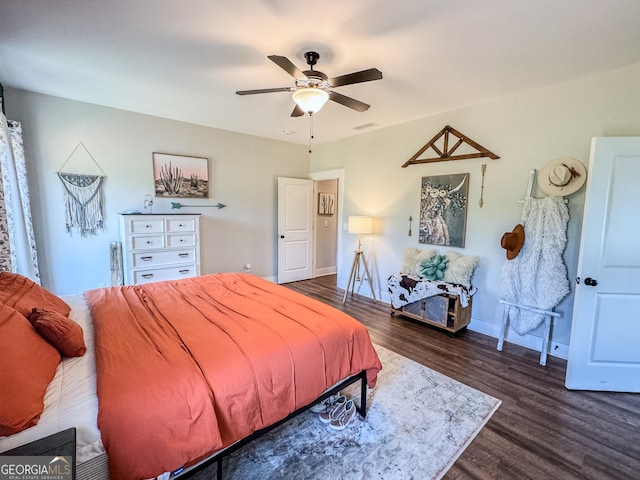 2980 Hd Atha Rd, Covington, GA 30014 - bedroom with wood finished floors, baseboards, and ceiling fan