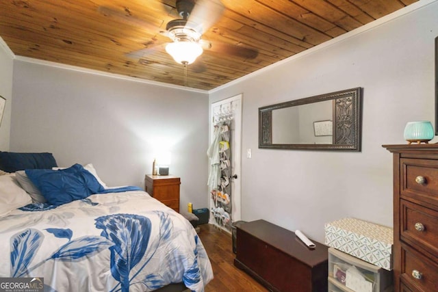 6551 Bermuda Ln, Flowery Branch, GA 30542 - bedroom featuring wood ceiling, wood finished floors, and crown molding