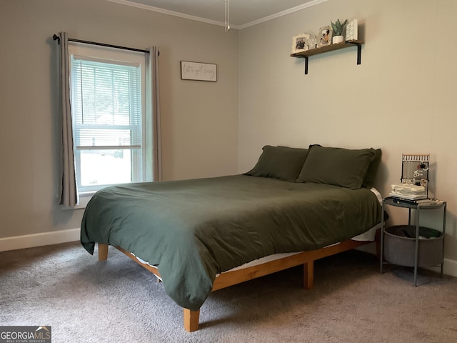 574 Lakeview Dr, Gainesville, GA 30501 - bedroom featuring multiple windows, ornamental molding, carpet floors, and baseboards