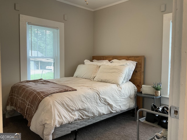 574 Lakeview Dr, Gainesville, GA 30501 - carpeted bedroom featuring crown molding