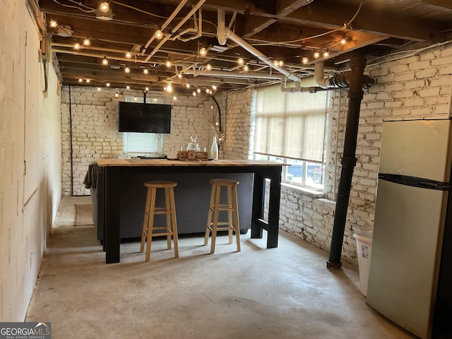574 Lakeview Dr, Gainesville, GA 30501 - basement with freestanding refrigerator