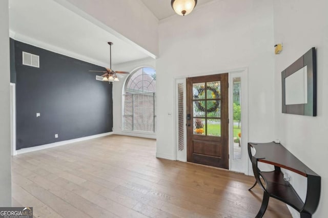 1535 Lake Dow Rd, Mcdonough, GA 30252 - entrance foyer featuring wood-type flooring and ceiling fan