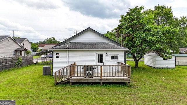 717 Morningside Dr, Dalton, GA 30721 - rear view of house featuring a wooden deck and a shingled roof