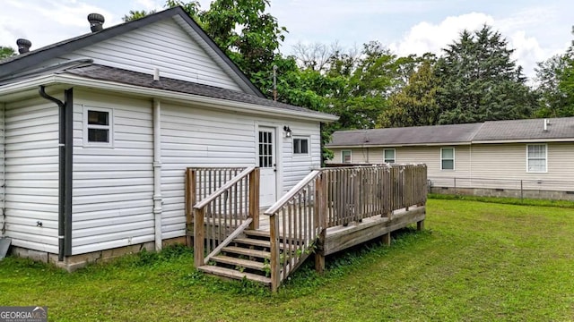 717 Morningside Dr, Dalton, GA 30721 - rear view of property featuring a deck and a lawn