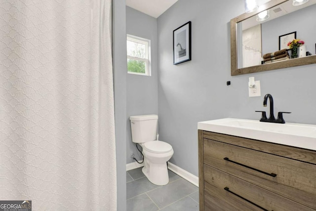 717 Morningside Dr, Dalton, GA 30721 - bathroom with vanity, tile patterned flooring, and a shower with curtain