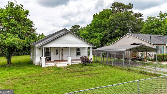 717 Morningside Dr, Dalton, GA 30721 - view of front of property featuring a detached carport, covered porch, and driveway