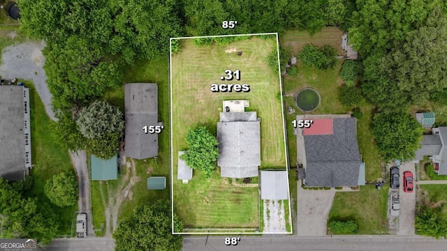 717 Morningside Dr, Dalton, GA 30721 - aerial view of property and surrounding area featuring property boundaries highlighted