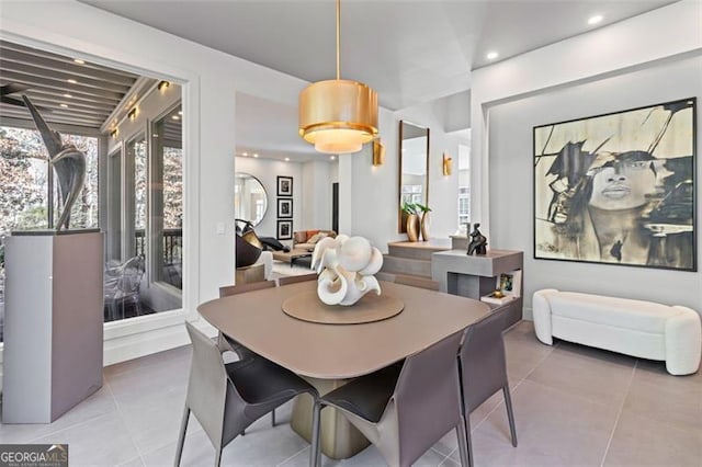 8610 Sentinae Chase Dr, Roswell, GA 30076 - dining area with tile patterned floors and recessed lighting