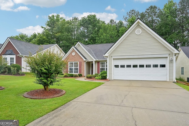 198 Lake Cv, Approach, Newnan, GA 30265 - view of front of property featuring driveway, a front lawn, and an attached garage