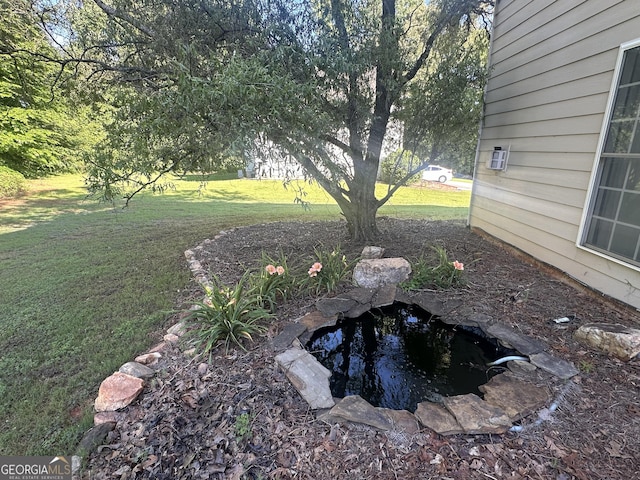 311 Arbor Point Ct SW, Lilburn, GA 30047 - view of grassy yard with a small pond