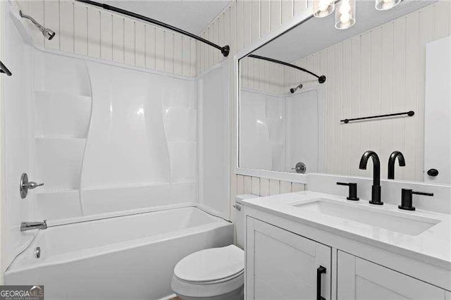 374 Dooley Rd, Dallas, GA 30132 - full bathroom featuring toilet, washtub / shower combination, and vanity