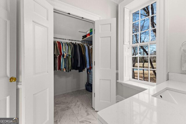 135 Mill Race Rd, Thomaston, GA 30286 - bathroom with marble finish flooring and a spacious closet