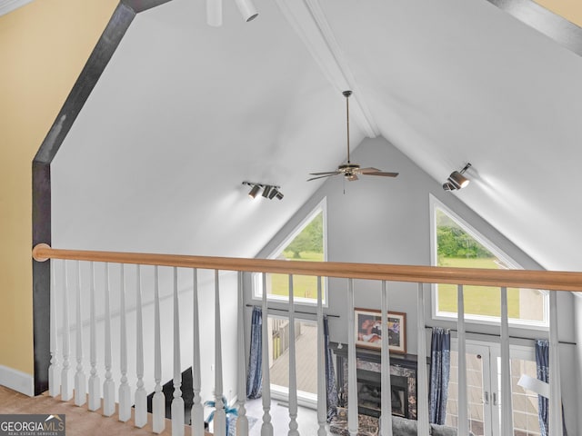 474 N Rover Rd, Williamson, GA 30292 - detailed view of a ceiling fan and beamed ceiling