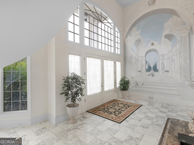 474 N Rover Rd, Williamson, GA 30292 - foyer entrance with a towering ceiling and baseboards