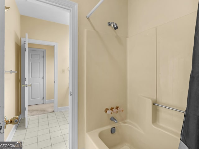 474 N Rover Rd, Williamson, GA 30292 - full bath with shower / bath combo, tile patterned floors, and baseboards