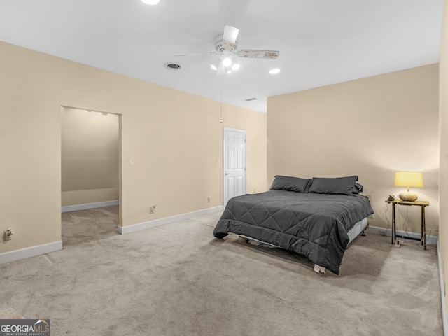 474 N Rover Rd, Williamson, GA 30292 - carpeted bedroom with baseboards and a ceiling fan