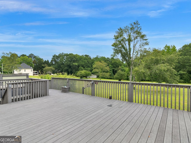 474 N Rover Rd, Williamson, GA 30292 - deck with a yard and view of wooded area